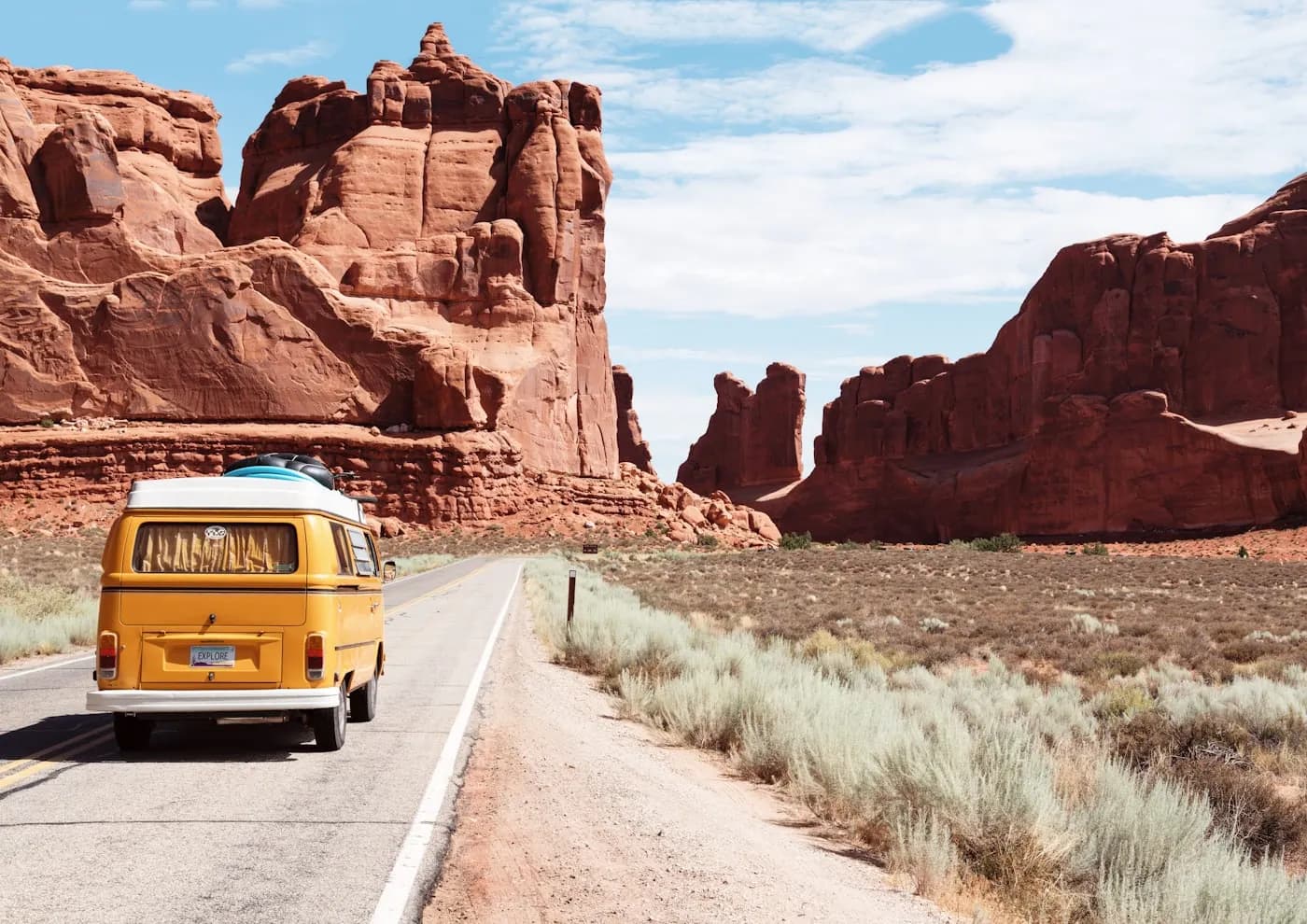 Scenic open road through dramatic African landscape