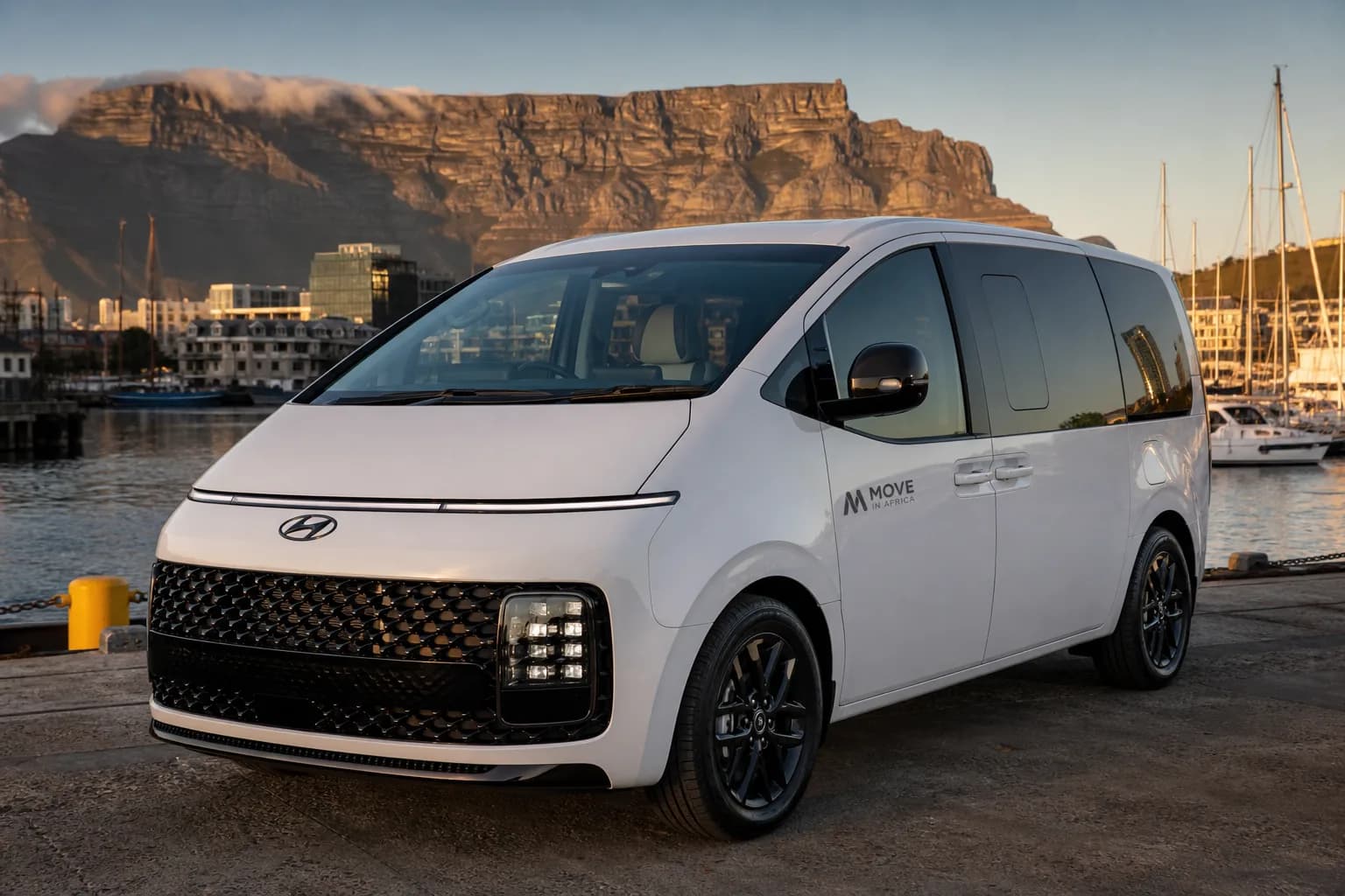 White Hyundai Staria private tour vehicle in Cape Town